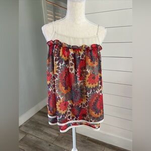 JOY JOY women’s top size small, Y2K, rare, straps with mesh and print